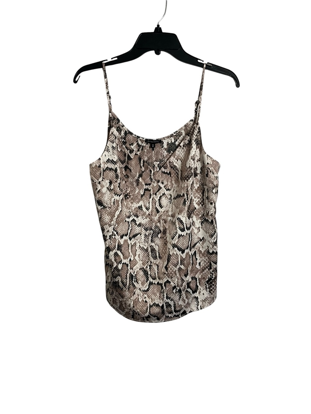 Dynamite Snake-Print Satin Cami in Brown and Beige